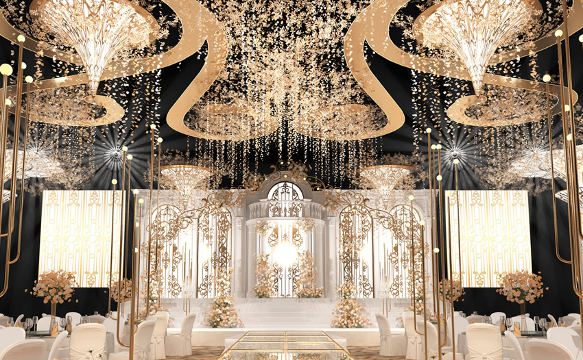 富源花木兰喜事汇金色大厅效果展示